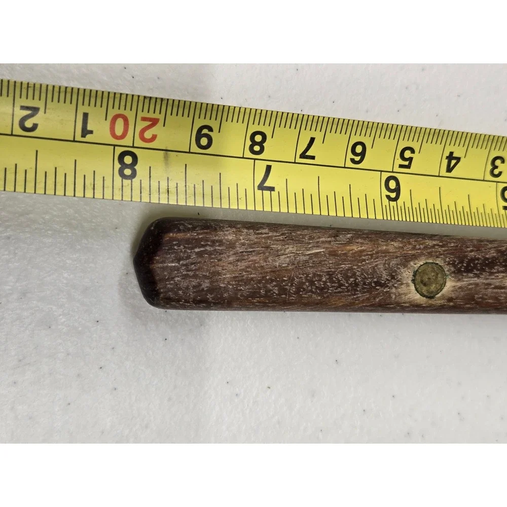 Vintage‎ Stainless Steel Japan Seafood Cocktail Fork Wood Handle Brass Rivets 8